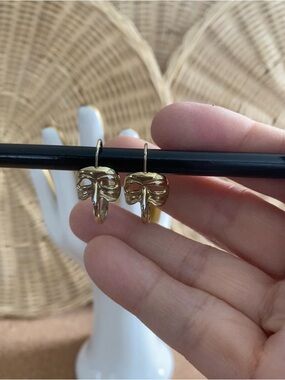 Gold Tone Venetian Carnevale Mask Drop Earrings - purchased in Vicenza